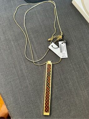 White House Black Market Gold-Tone Necklace with Black Accents